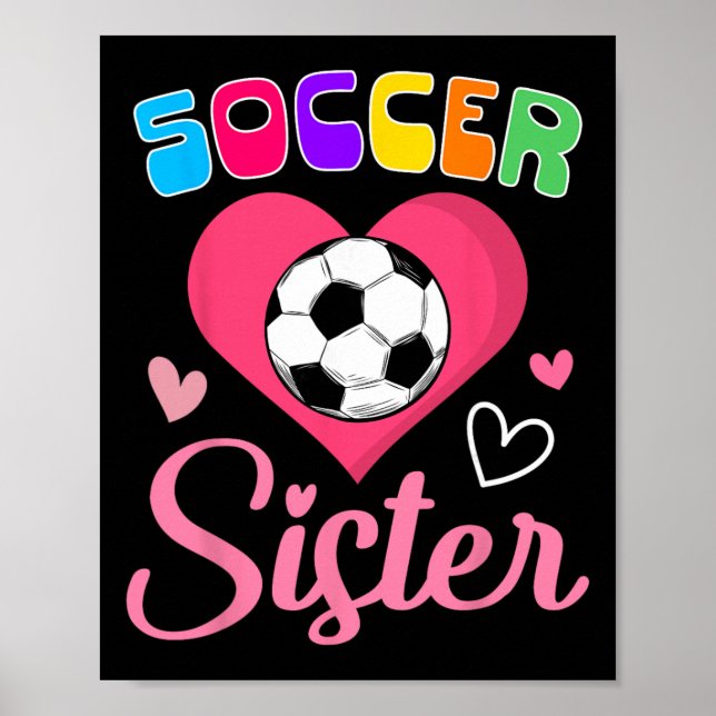 Süße Fußballschwester Herz  Poster (Vorne)