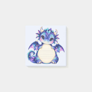 Süße Galaxy-Drache-Wasserfarben-linierte Haftnotiz Post-it Klebezettel