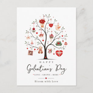 Süße Galentine's Day Herzbaum-Illustration Postkarte