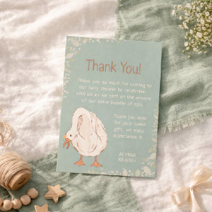 Süße Gans Minimal Boho Grüne Babyparty Dankeskarte