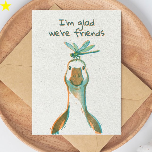 Süße Gans- und Libellenfreunde Risographie Karte (Von Creator hochgeladen)