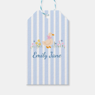 Süße Gans Wildblumen-Baby Shower-Taufe Geschenkanhänger