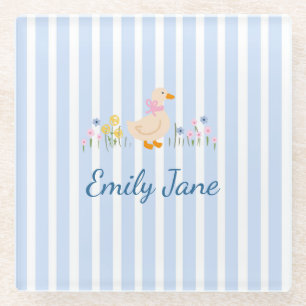 Süße Gans Wildblumen-Baby Shower-Taufe Glasuntersetzer