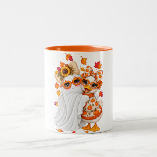 Süße Gänse-Freundinnen Geist-Kürbis-Pullover Herbs Zweifarbige Tasse