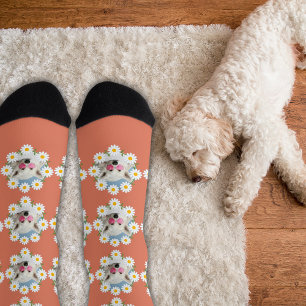 Süße Gänseblümchen Benutzerdefiniertes Foto Hundel Socken