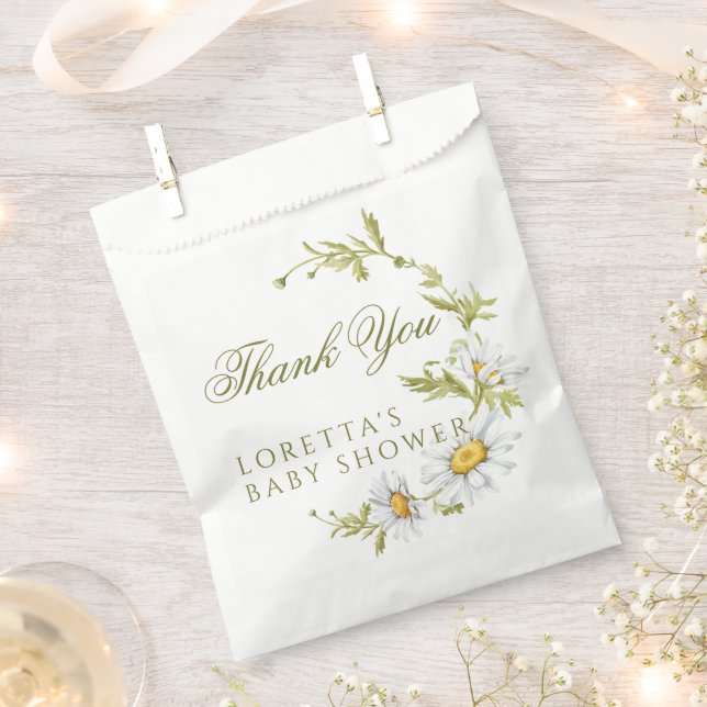 Süße Gänseblümchen-Blumen-Baby-Shower-Dankeschön Geschenktütchen (Ausgeschnitten)
