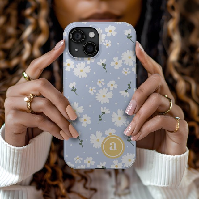 Süße Gänseblümchen-Blumen-Initialen Case-Mate iPhone Hülle (Von Creator hochgeladen)