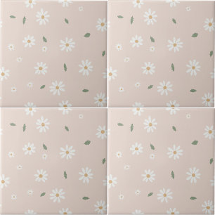 Süße Gänseblümchen-Blüten & Grünzeug Mädchen-Kinde Fliese