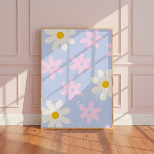 Süße Gänseblümchen Mädchen Kinderzimmer Wandkunst Poster
