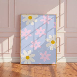 Süße Gänseblümchen Mädchen Kinderzimmer Wandkunst Poster