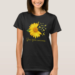 Süße Gänseblümchen Schmetterling Gelbes Band Spina T-Shirt