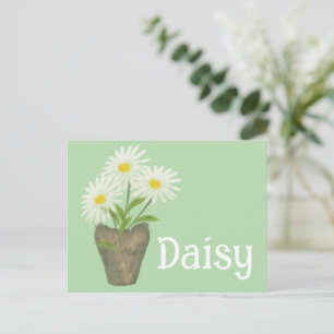 Süße Gänseblümchen Wasserfarben April Geburtstag Postkarte