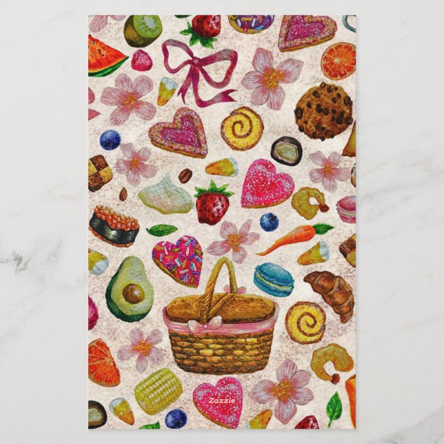 Süße Gebäck Süßigkeiten Briefpapier (Rückseite)