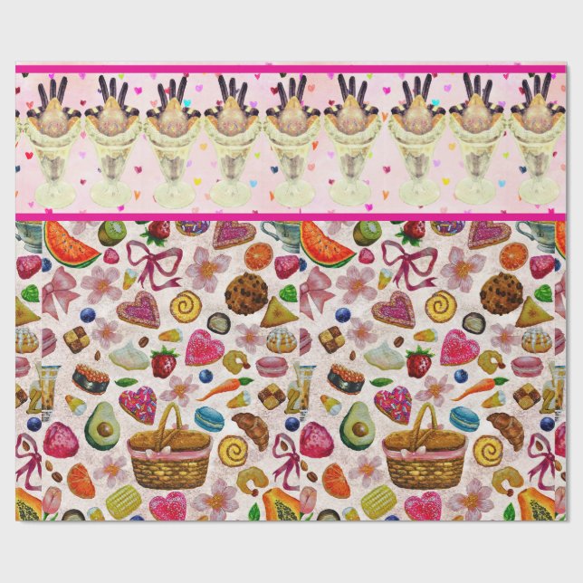 Süße Gebäck Süßigkeiten Geschenkpapier (Flach)