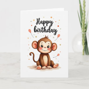 Süße Geburtstag-Affenkarte Karte
