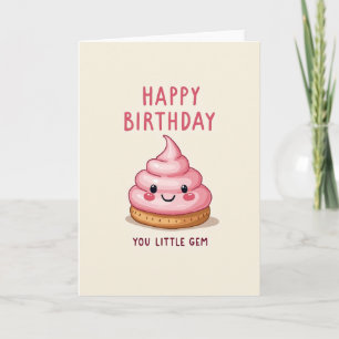 Süße Geburtstag-Creme-Swirrkarte Karte