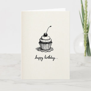 Süße Geburtstag-Cupcake-Sketchkarte Karte