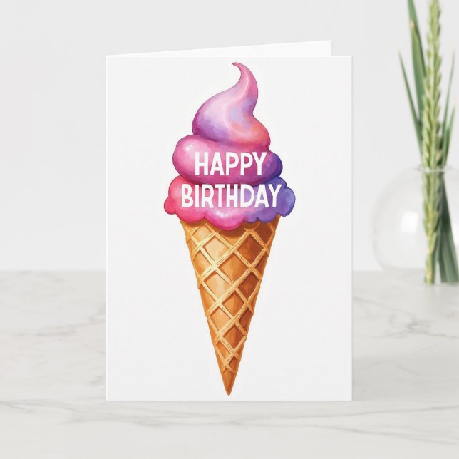 Süße Geburtstag-Eiscreme-Karte Karte (Vorderseite)