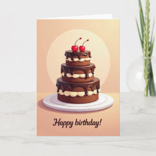 Süße Geburtstag-Schokoladen-Torte-Karte Karte