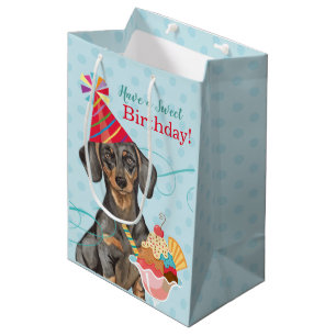 Süße Geburtstags-Dackel Mittlere Geschenktüte