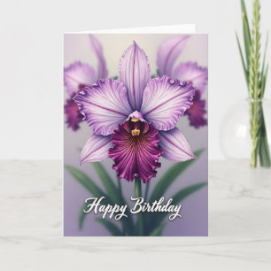 Süße Geburtstags-Purple-Orchideen-Karte Karte