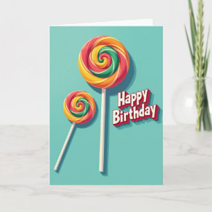 Süße Geburtstags-Swirls-Pop-Karte Karte