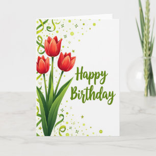 Süße Geburtstags-Tulpen-Karte Karte
