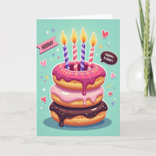 Süße Geburtstags-Whimsical-Torte-Karte Karte