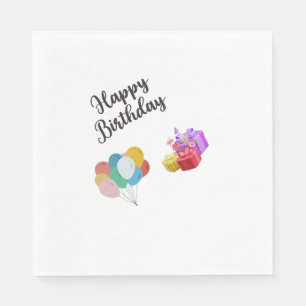 Süße Geburtstagsballons und Geschenke mit individu Serviette