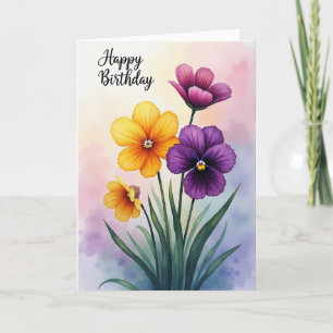 Süße Geburtstagsblüten-Kunstkarte Karte