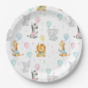 Süße Geburtstagsfeier Baby Party Tiere Pappteller