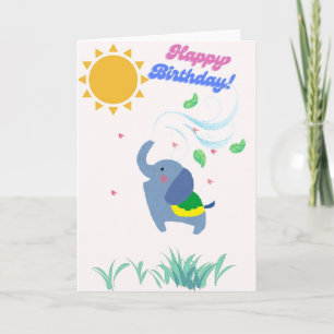 Süße Geburtstagskarte Happy Birthday mit kleinem E Karte