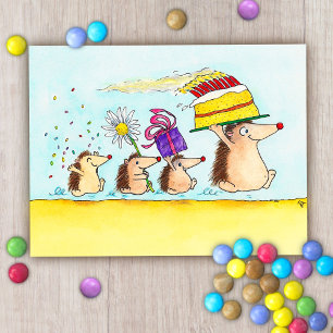 Süße Geburtstagskarte mit Igel Postkarte