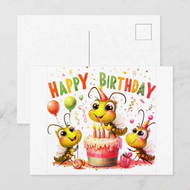 Süße Geburtstagspostkarten Postkarte (Vorne/Hinten)