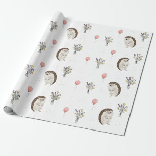 Süße Geburtstagsverpackung mit Igel-Motiv Geschenkpapier