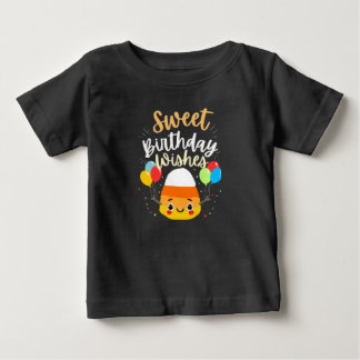 Süße Geburtstagswünsche Candy Corn Halloween T-Shi Baby T-shirt