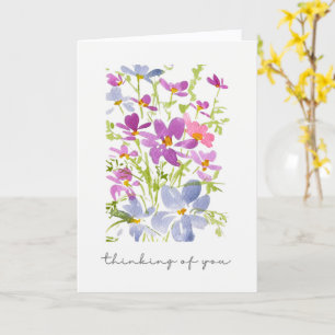 Süße Gedanken an Dich Watercolor Floral  Karte