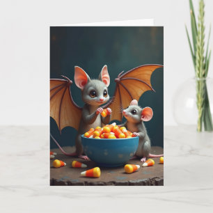 Süße geflügelte Halloween-Grußkarte für kleine Kre Karte