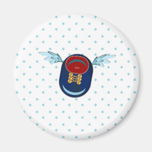 Süße geflügelte Schuh-Cartoon Magnet