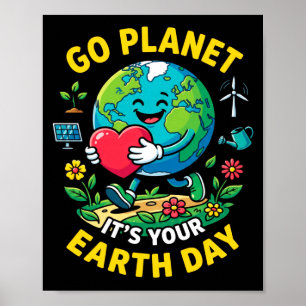 Süße geh Planet Erde-Tag Herz 2026 Natur schützen Poster