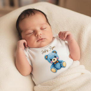 Süße gehäkelte Bären personalisiert  Baby Strampler