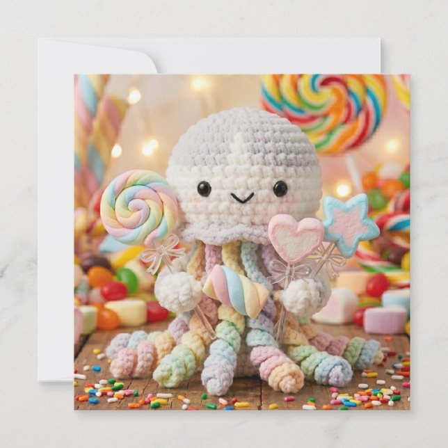 Süße gehäkeltete Oktopus Candy Land Ästhetik  (Vorderseite)