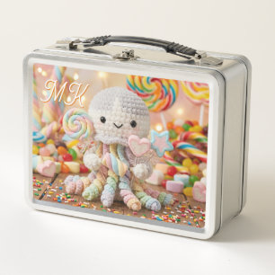 Süße gehäkeltete personalisierte Oktopus Candy Lan Metall Brotdose