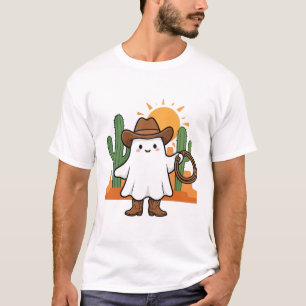 Süße Geist-Cowboy-Hut-Stiefel Western-Halloween-Ku T-Shirt