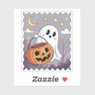 Süße Geist-Halloween-Briefmarke Aufkleber
