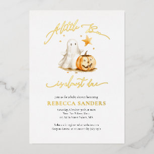 Süße Geist-Kürbis-Halloween-Baby-Party Folieneinladung
