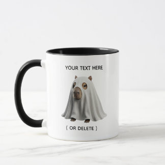 Süße Geister-Capybara-Halloween-Schwarz-Kombitasse Tasse