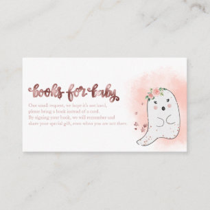 Süße Geister-Halloween-Baby-Shower-Bücher für Baby Begleitkarte