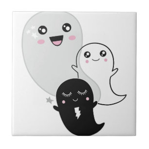 süße Geister Halloween kawaii Fliese