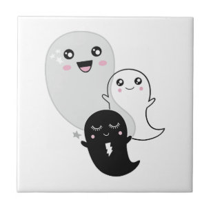 süße Geister Halloween kawaii Fliese